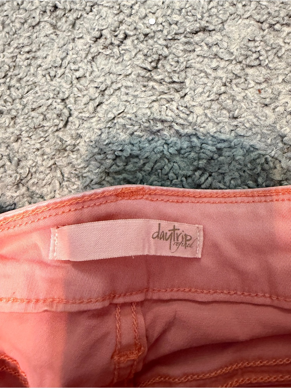 Daytrip Coral Pink Denim Shorts - Picture 2 of 4